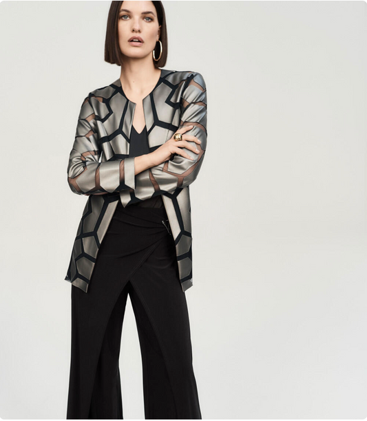 Laser-Cut Leatherette on Mesh Jacket